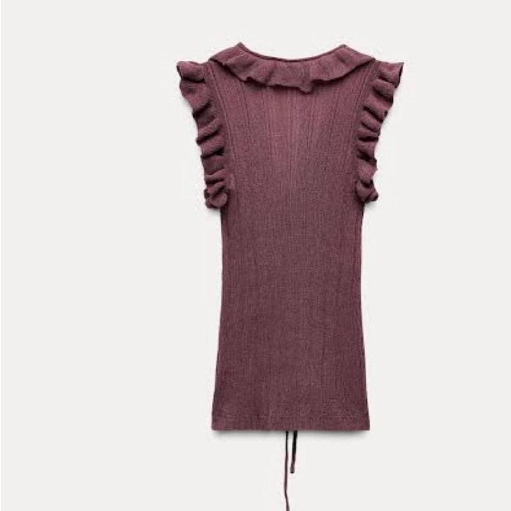 Zara Ruffled bow knit top - Picture 5 of 6